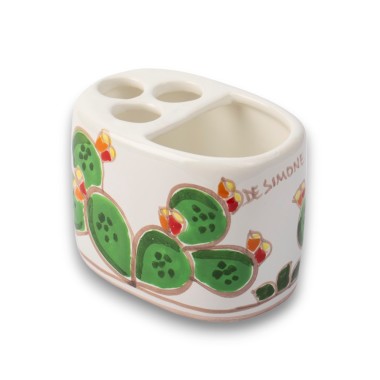 Portaspazzolini Fichi d'India ceramiche de simone Portaspazzolini Fichi d'India ceramiche de simone
